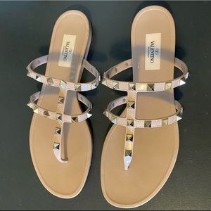 Valentino rock stud cage sandals in nude size 40 - like new